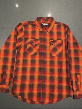 Dixxon/Fender Collab Red Orange Plaid Button-Down Shirt